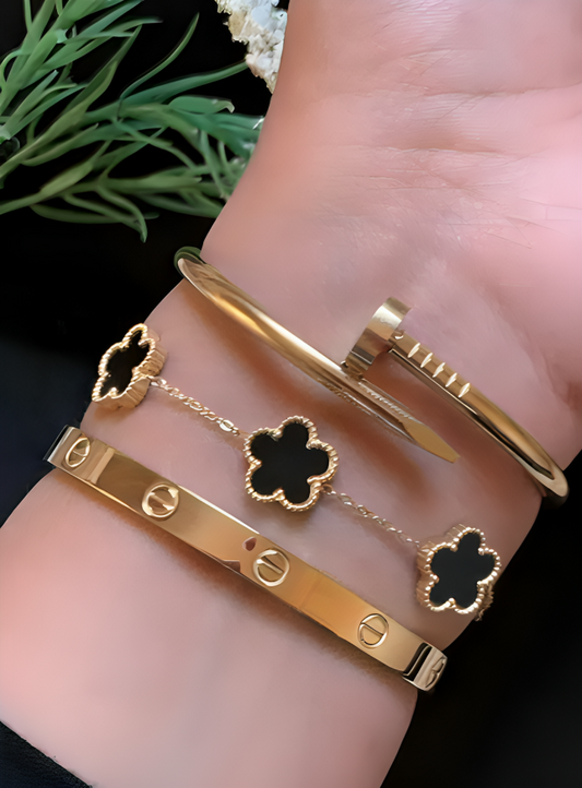 Cartier , Nail & Clover Bangle ( Set of 3 )
