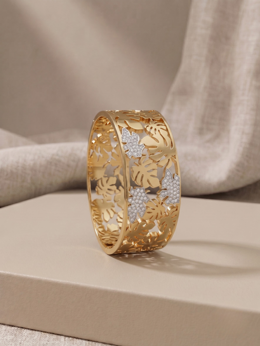 Monstera Bloom Gold Cuff