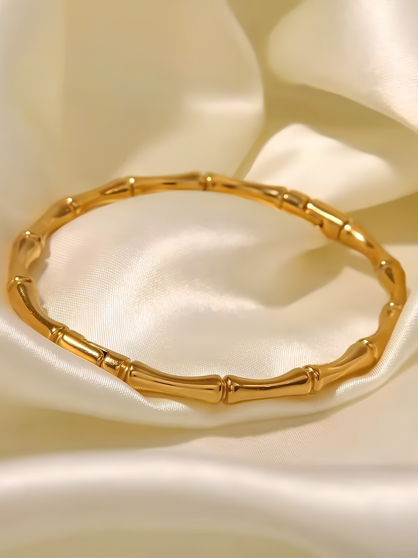 Minimalist Gold Bamboo Bangle