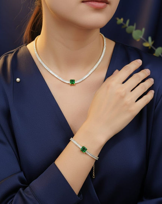 Aura Sparkle Choker & Bracelet Set