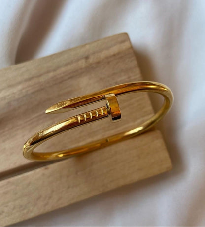 Gold Nail Bangle Bracelet