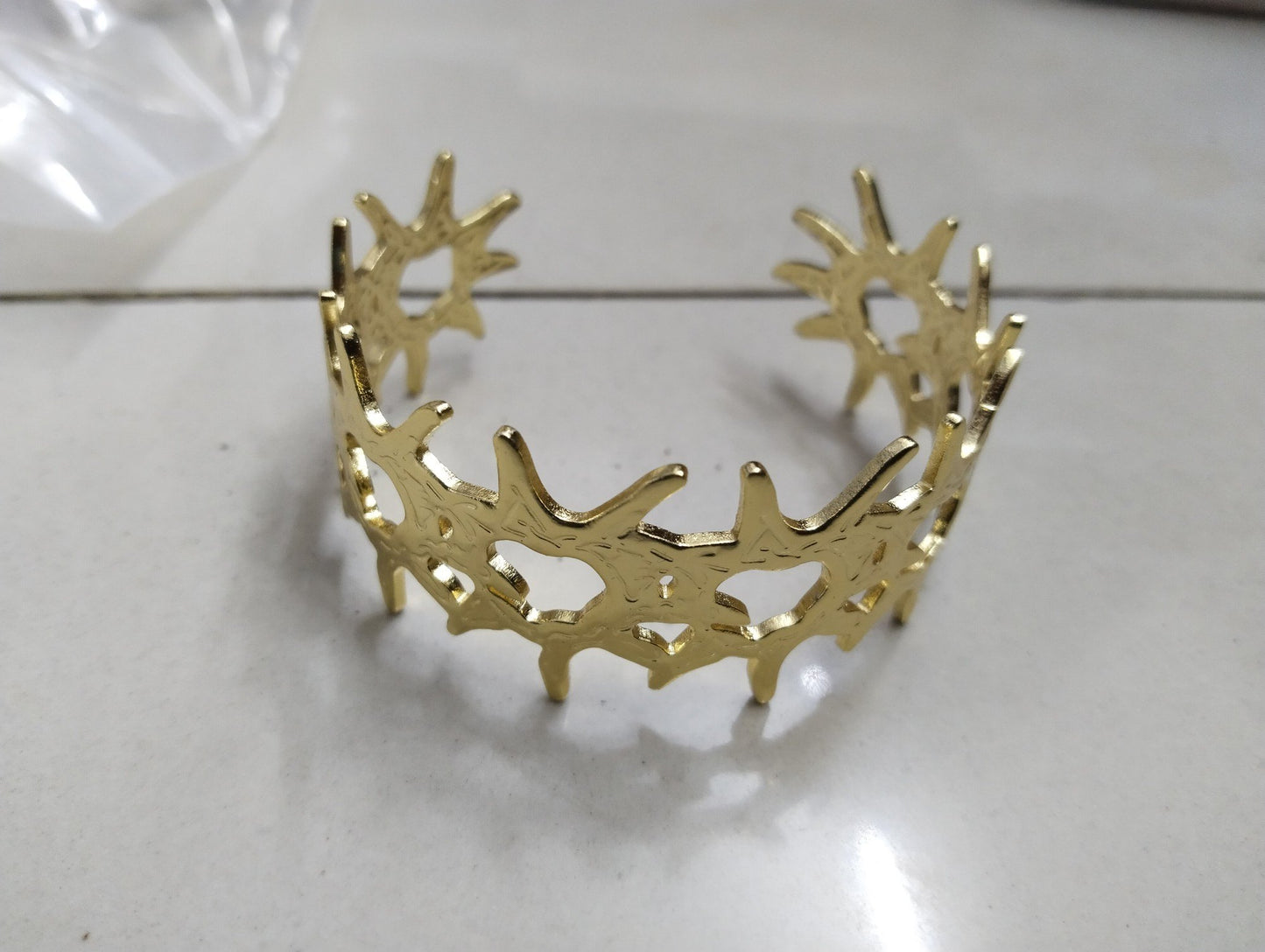 Golden Thorn Abstract Statement Cuff